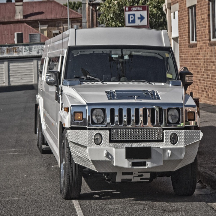 white stretch limousine business travel